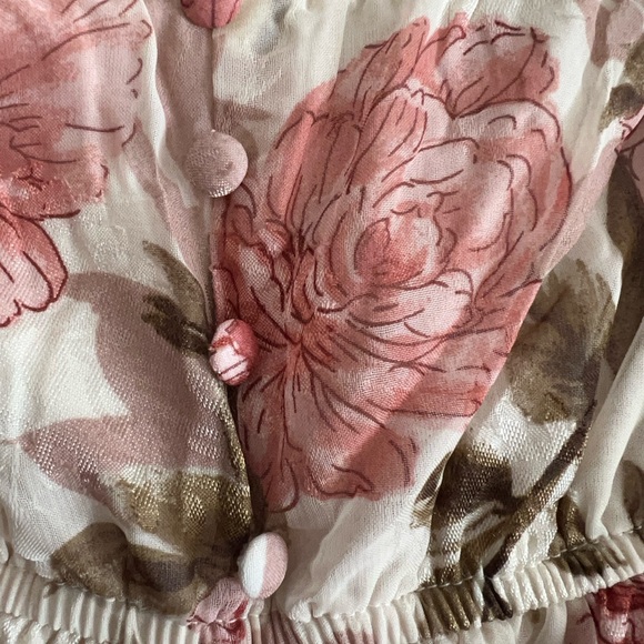 Chic Floral Maxi Dress - Pink and Cream - Picture 7 of 9